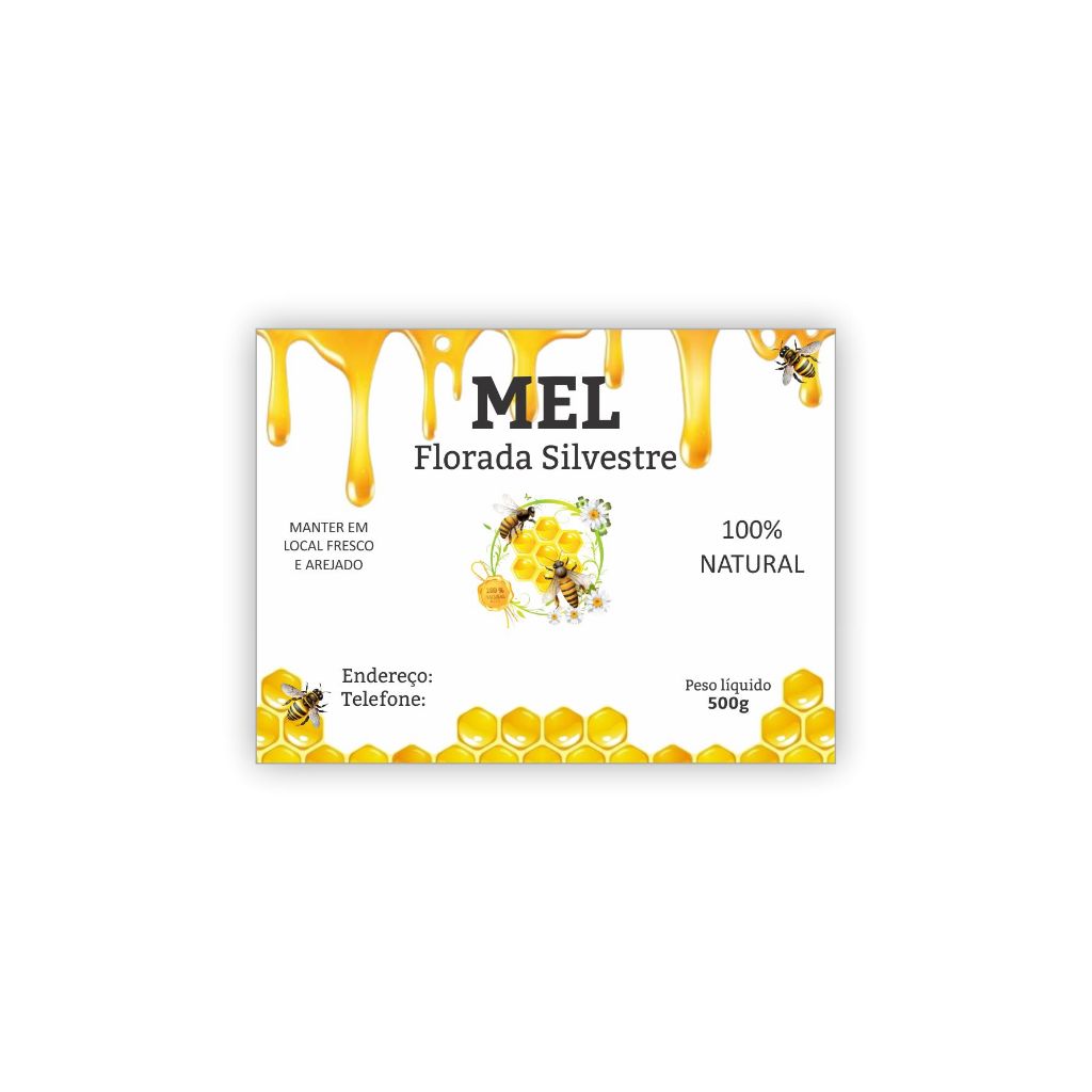 Kit 2 tamanhos de adesivos de mel personalizados (500un) | Shopee Brasil