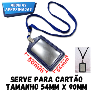 10 Suporte Porta Cracha Couro Proteção Cartão Social Bilhete Vertical 54mm X 90mm