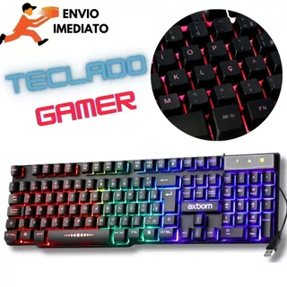 Teclado Gamer Semi-Mecânico Qwerty Português Led RGB