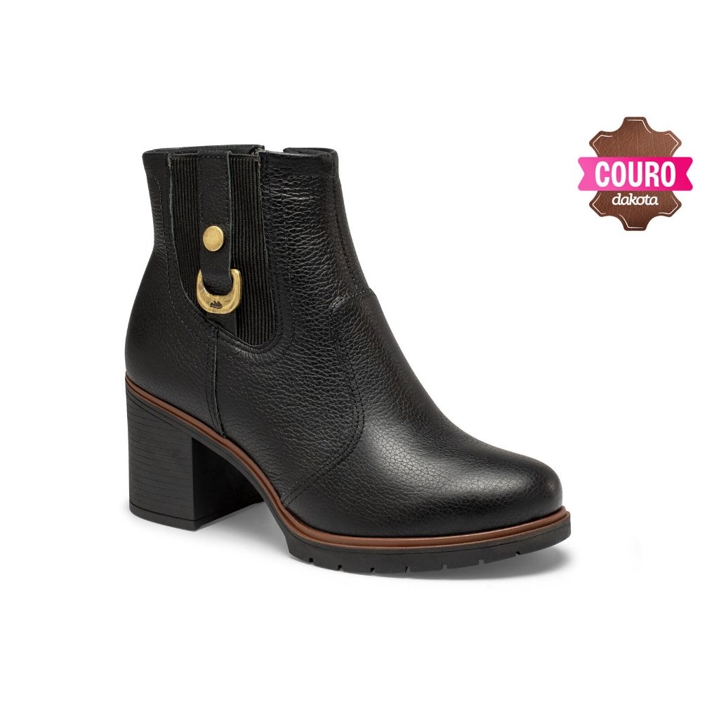 Bota Dakota D0393 Salto Bloco Couro Legítimo | Shopee Brasil