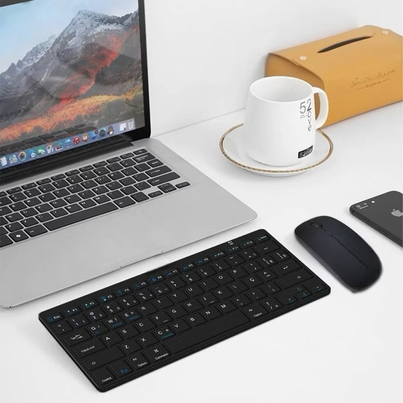 Imagem do produto Kit Teclado Mouse e Fone de Ouvido Bluetooth Sem Fio Compatível com Android iOS e Windows 7
