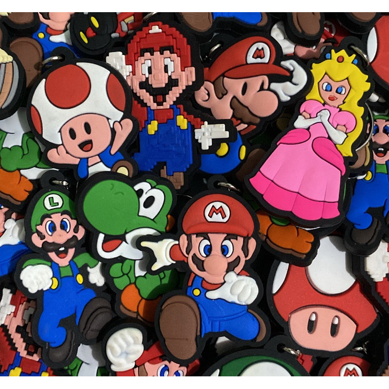 Chaveiro emborrachados dos personagens de Mario Bros (Jogo da Nintendo) em Oferta na Shopee