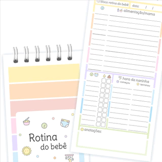 bloco rotina do bebê pocket em Oferta na Shopee