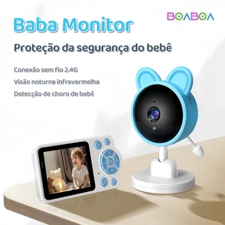 Monitor de Bebê com Vídeo HD Sensor de Temperatura e Visão Noturna Infravermelha em Oferta na Shopee