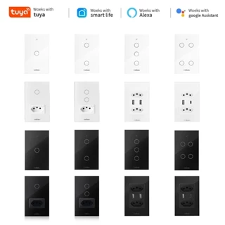 COIBEU Tuya WiFi Interruptor Inteligente Touch com Controle Remoto Sem Fio para Alexa e Google Home