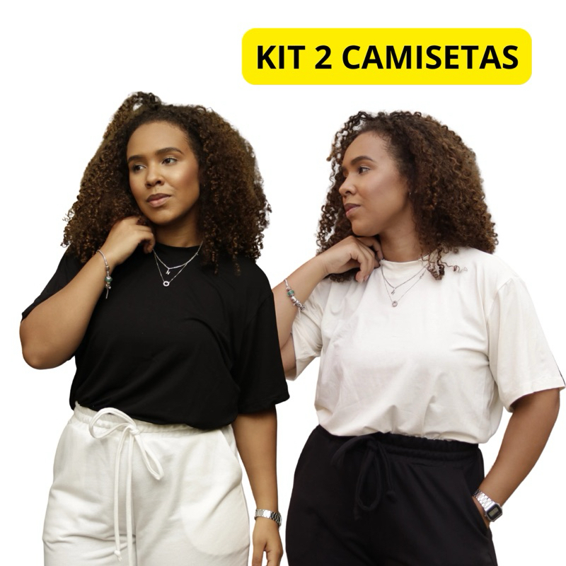 Kit Camiseta Básica Feminina Viscolycra Manga Curta Blusa Soltinha ...