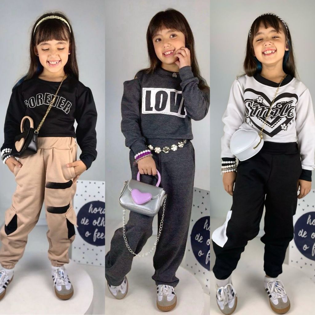 Conjunto Moletinho Menina Inverno Estiloso Roupa Infantil Feminina 4 ao ...