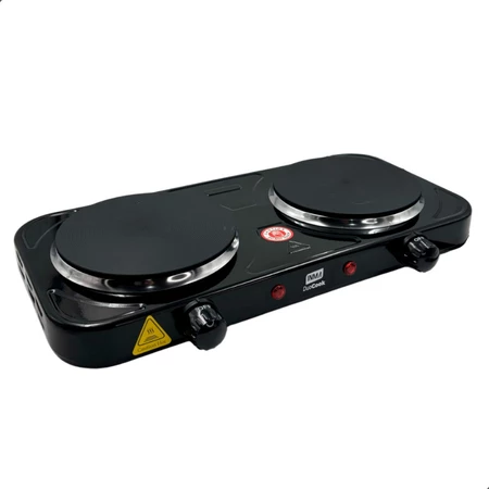 Fogão Elétrico Portátil 2 Bocas Ou 1 Boca Cooktop Mesa Inox com Controle de Temperatura 1000W 2000W