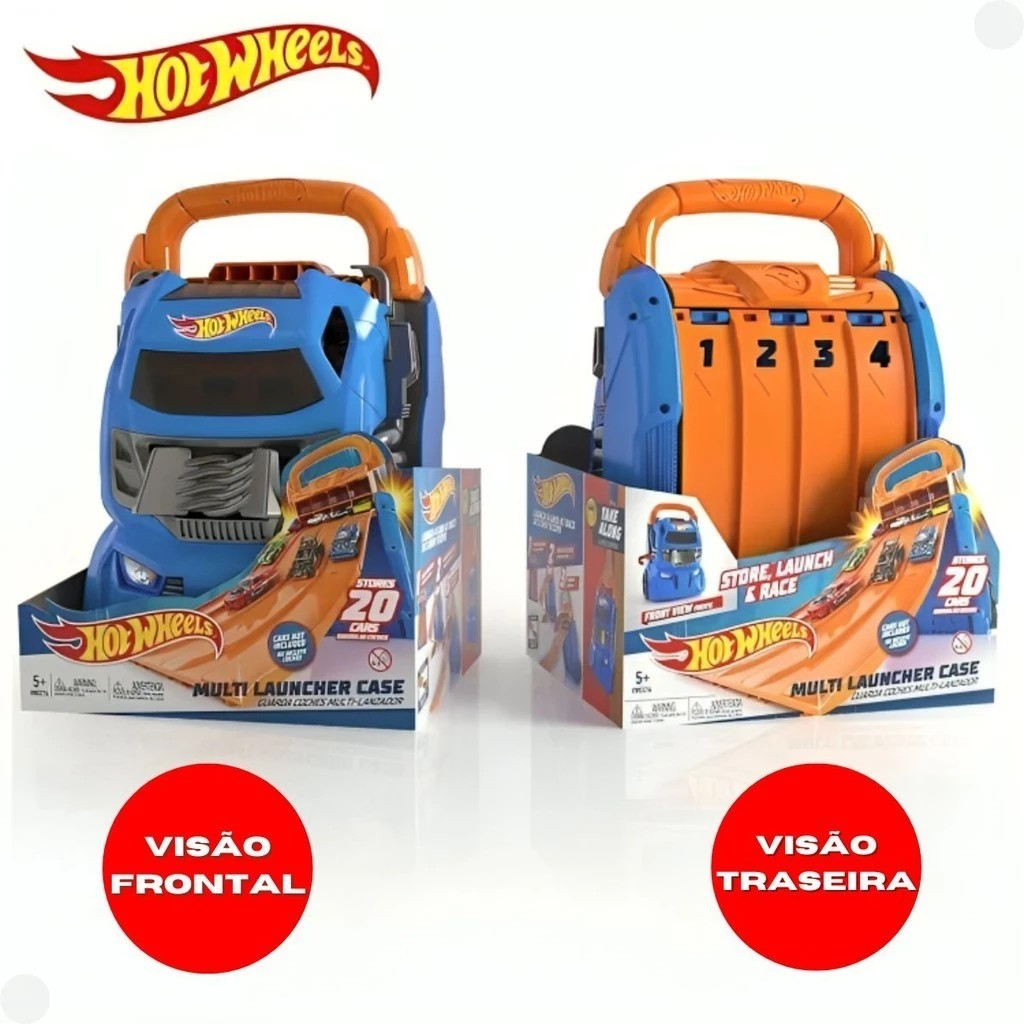 Maleta Hot Wheels Porta Lançador Suporta 20 Carros F0141-3 - Fun ...