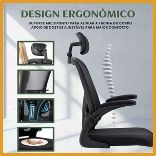 Cadeira De Escritório Ergonômica Giratória Boston B100 Com Estofado Mesh Luvinco