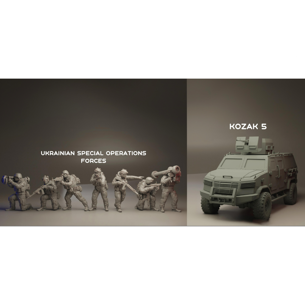 Miniaturas Ukrainian Special Forces Modern Warfare Infantaria e Blindado