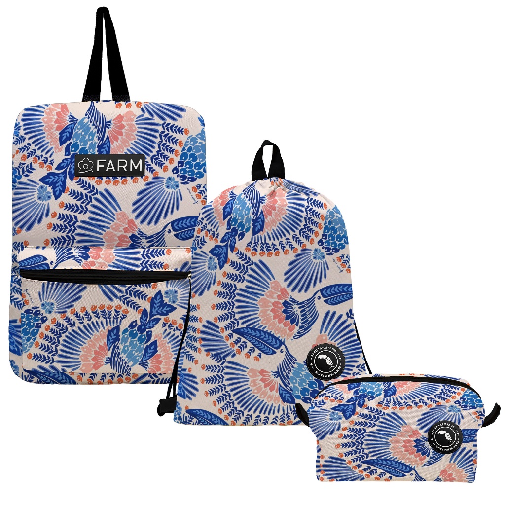 Conjunto 3 Bolsas Farm Rio Kit Mochila + Saquinho +Necessaire ...