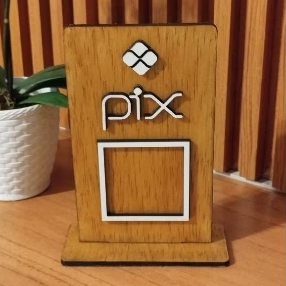 Placa Pix QR Code em madeira | Shopee Brasil