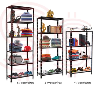 Estante Prateleira de Aço PRETA Reforçada Cozinha Sala Quarto Livros Multiuso Organizador em Oferta na Shopee