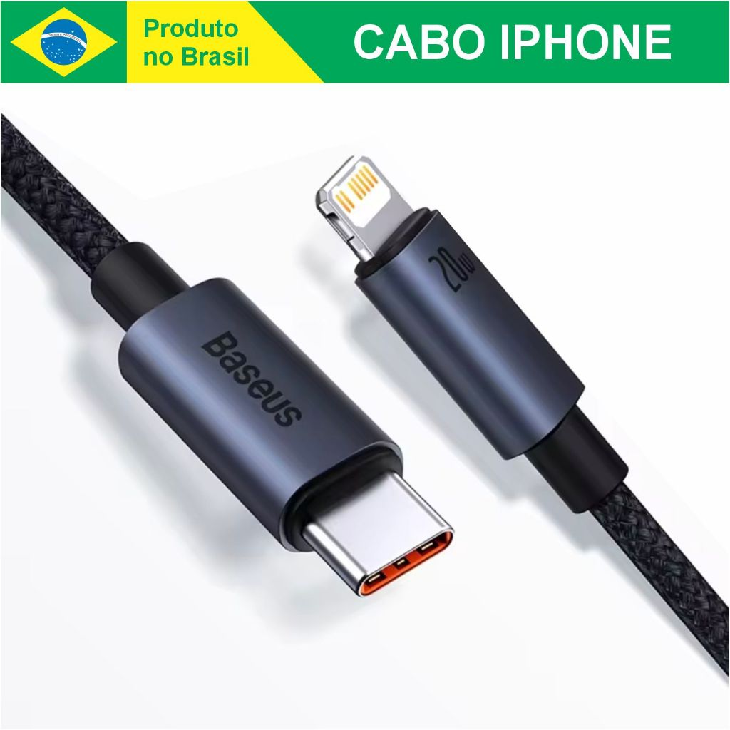 Cabo para iPhone Baseus 20W | Shopee Brasil