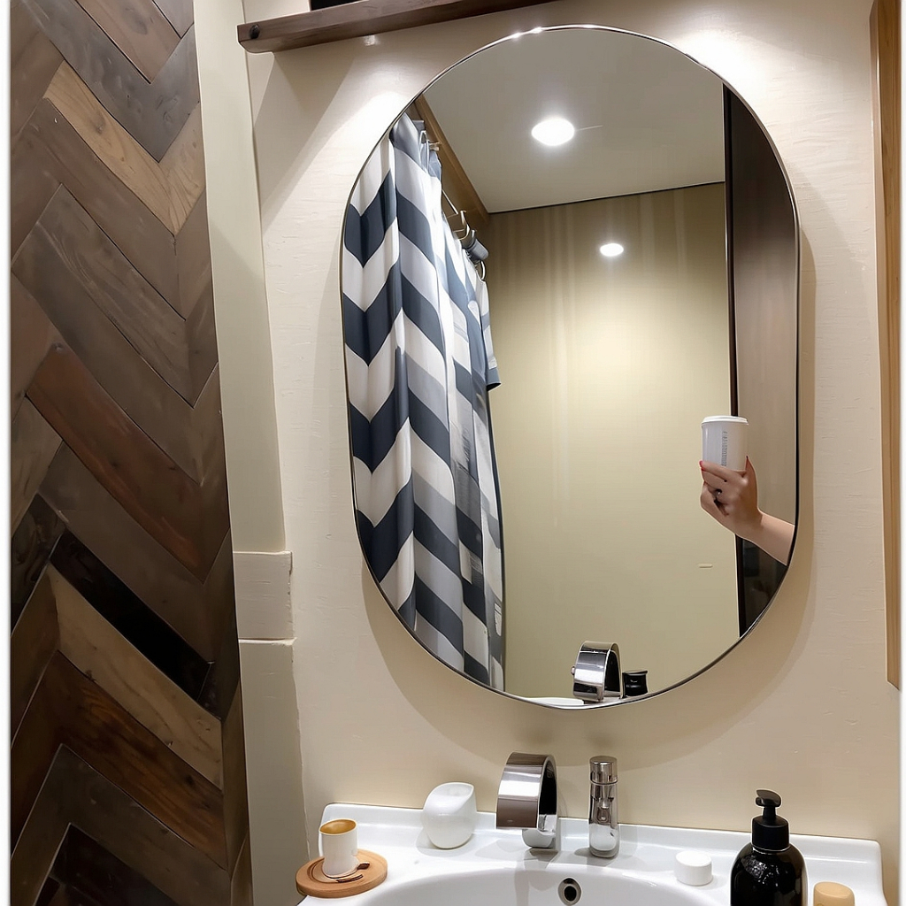 Espelho Decorativo Oval Luxo 80x50cm - instalação fácil - Ricaly