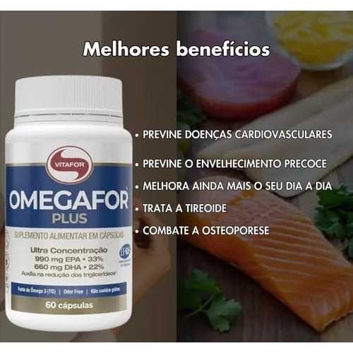 Omega 3 Vitafor Plus com 120 capsulas 1000mg concentrado | Shopee Brasil