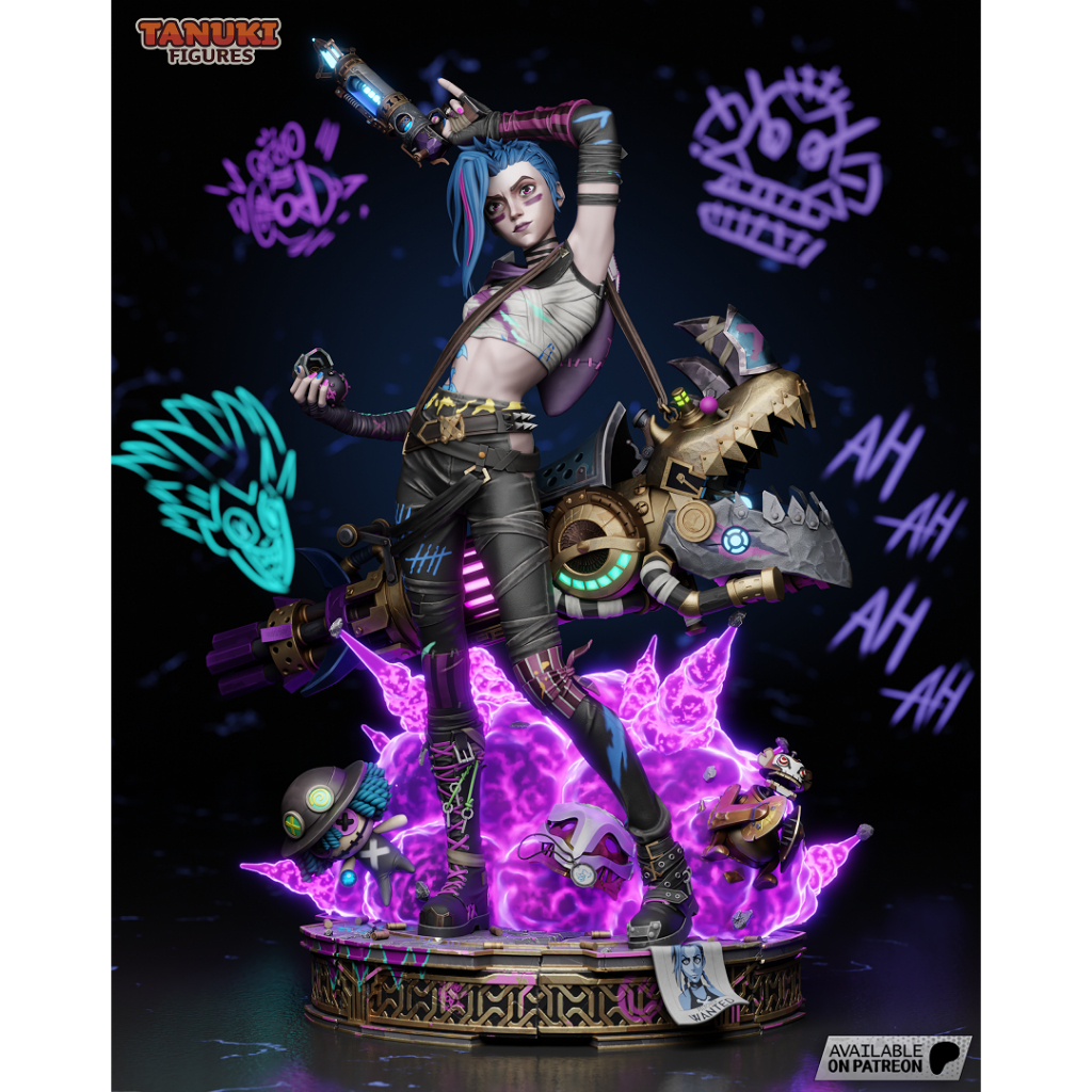 Jinx Arcane Action Figure League of Legends Colecionável