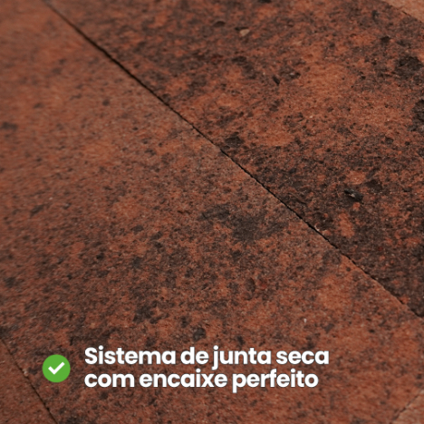 Lâmina De Pedra Flexível Autoadesiva Linha Petra Cor Pedra Ferro 44 Peças Brinde Massa de Acabamento Meu Rodapé