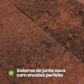 Lâmina De Pedra Flexível Autoadesiva Linha Petra Cor Pedra Ferro 44 Peças Brinde Massa de Acabamento Meu Rodapé