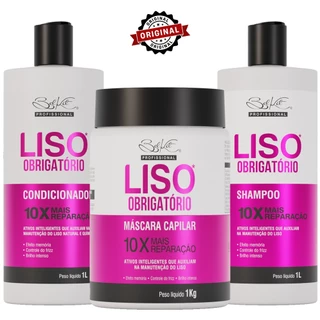 Kit Profissional 3 Itens Capilar Liso Obrigatório 1L | Kit Profissional Para Cabelos Lisos em Oferta na Shopee