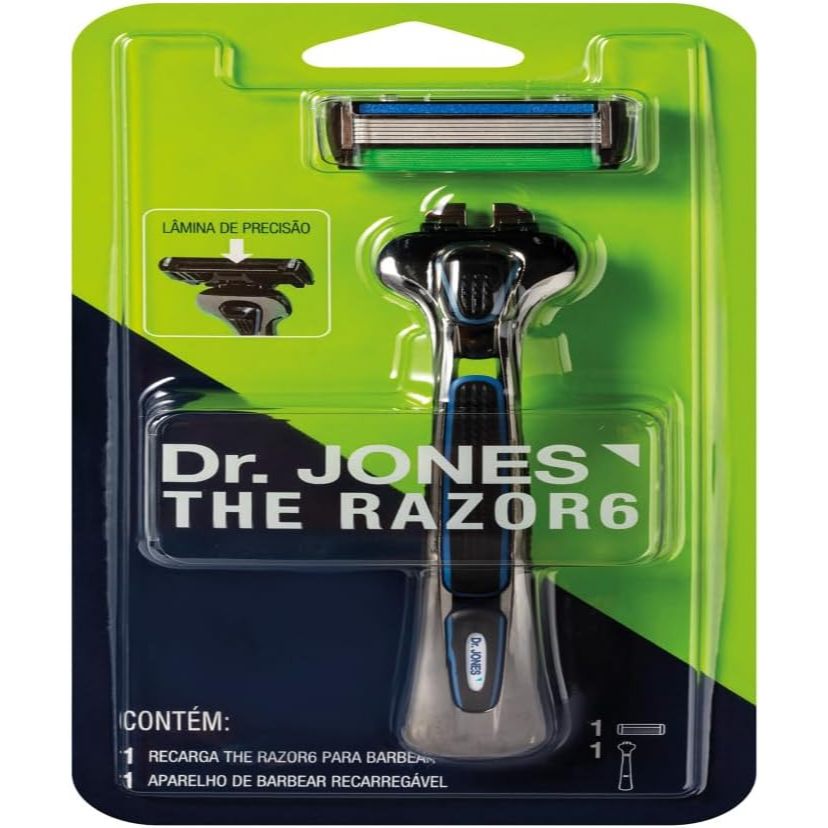Kit Dr. Jones The Razor6 Aparelho de Barbear Recarregável + Carga Para ...