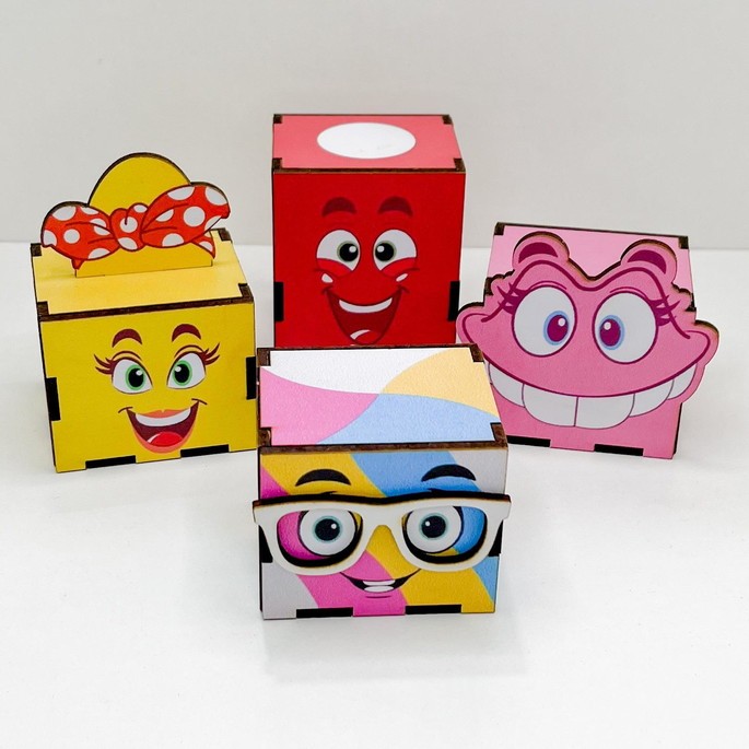 5/10/15/20PCS Mini Cubos FINI em MDF - Lembrancinha Porta Bombom ...