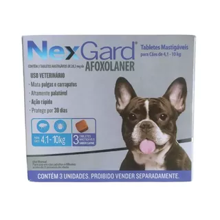 Antipulgas E Carrapatos Nexgard 4 A 10kg Com 1 Comp Nex Gard