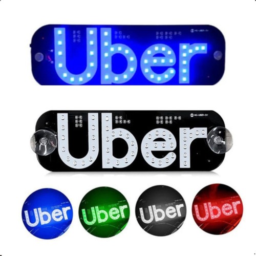 Placa De Led Uber Com Ventosa - Motorista De Aplicativo | Shopee Brasil