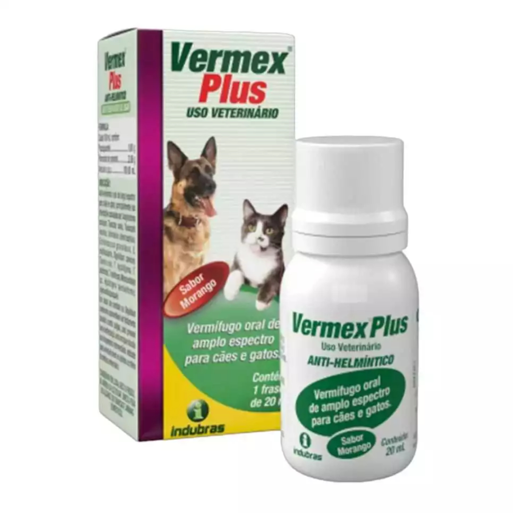 Vermex Plus Vermífugo para Cães e Gatos 20ml | Shopee Brasil