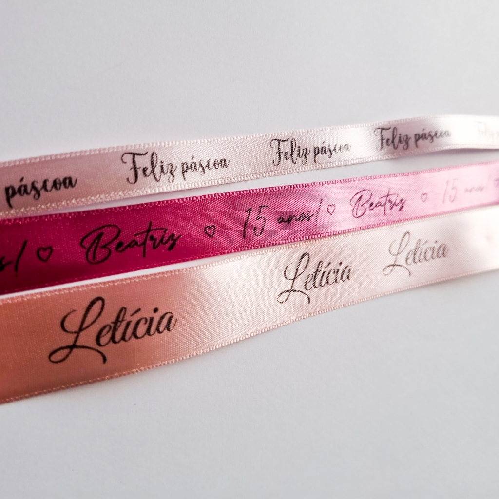 Fita de Cetim Personalizada – Nome, Logo ou Frase | Lembrancinhas e ...