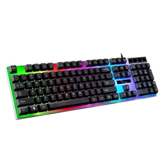 COR PRETO Teclado Gamer Semi-mecânico Rgb Anti-ghosting