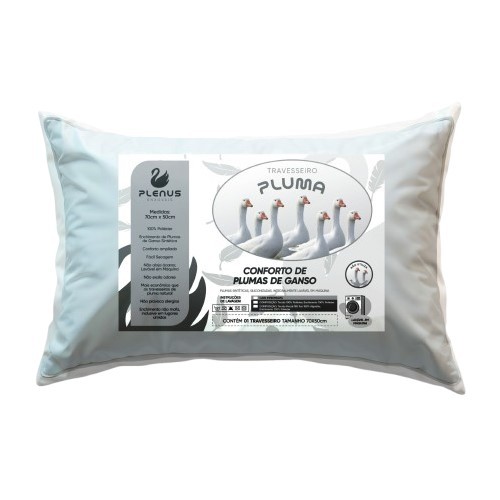 Travesseiro Pluma de Ganso Sintética 70x50cm Toque Macio | Shopee Brasil