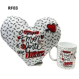 Presente Para Namorados Almofada + Caneca Lembrancinha Com Frases Vários Modelos Criativo