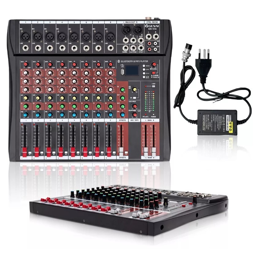 Mesa De Som 8 Canais Bluetooth Usb Com Equalizador Digital em Oferta na Shopee