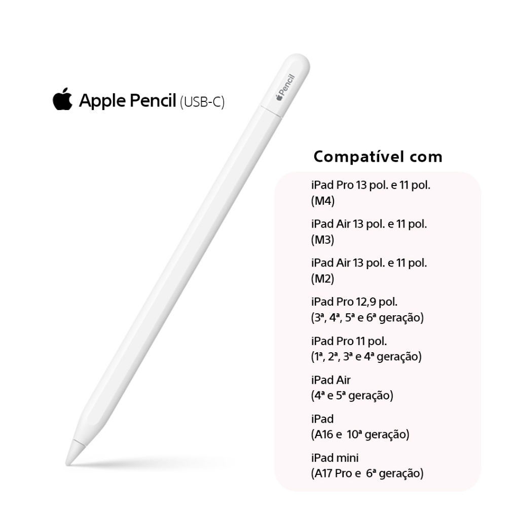 Caneta Apple Pencil Pro USB-C 1ª e 2 ª Geração Novo Lacrado
