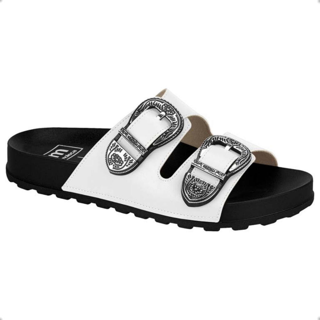 Chinelo Feminino Moleca Papete Birken Napa Fivela Luxo Original 5436.402