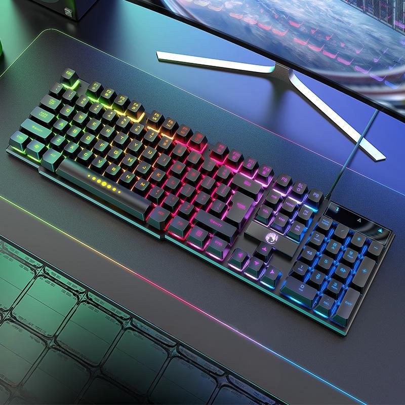 Kit Teclado Semi Mecânico + Mouse Gamer 3200dpi Rgb Led -H9