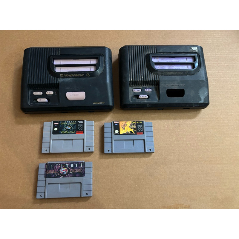 lote de console Dynavision 4 e cartucho snes e cabo rf