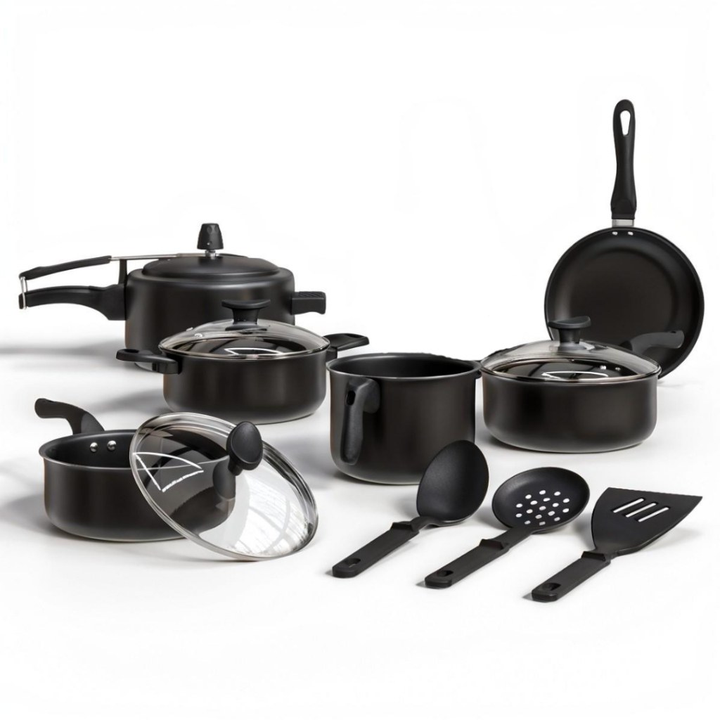 Kit Panelas Antiaderente Conjunto 9 Peças Em Alumínio Utensílio Cozinha ...