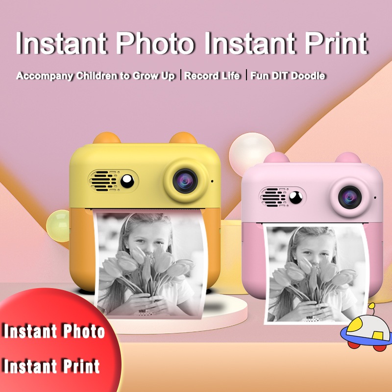 Câmera De Impressão Instantânea Para Crianças Vídeo Fotografia Digital Fotográfica Toy Mini Impressora Térmica Boy Girls