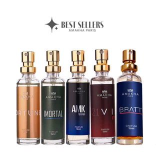 Kit Best Sellers com 50 Fragrâncias Masculinas 15ml: Imortal + Fortune + 521 Vip Men + Bratt + AMK | Amakha Paris