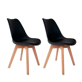 Conjunto 2 Cadeiras Sala de Jantar Saarinen Leda Estofada Wood - Cores Diversas