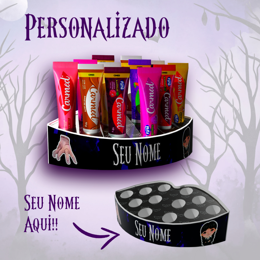 Carmed - Porta Carmed PERSONALIZADO Wandinha - ORGANIZADOR HIDRATANTE ...