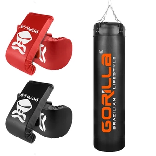 Kit Saco De Pancada 160 Cm Profissional + 02 Pares De Luvas Bate Saco Boxe Treino Luta Gorilla