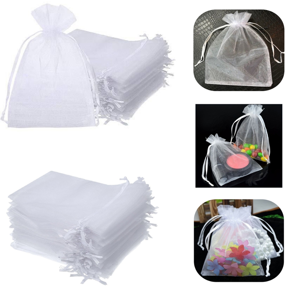 Saquinhos de Organza 9x12cm, Kits de Sacos Branco P/ Lembrancinhas ...
