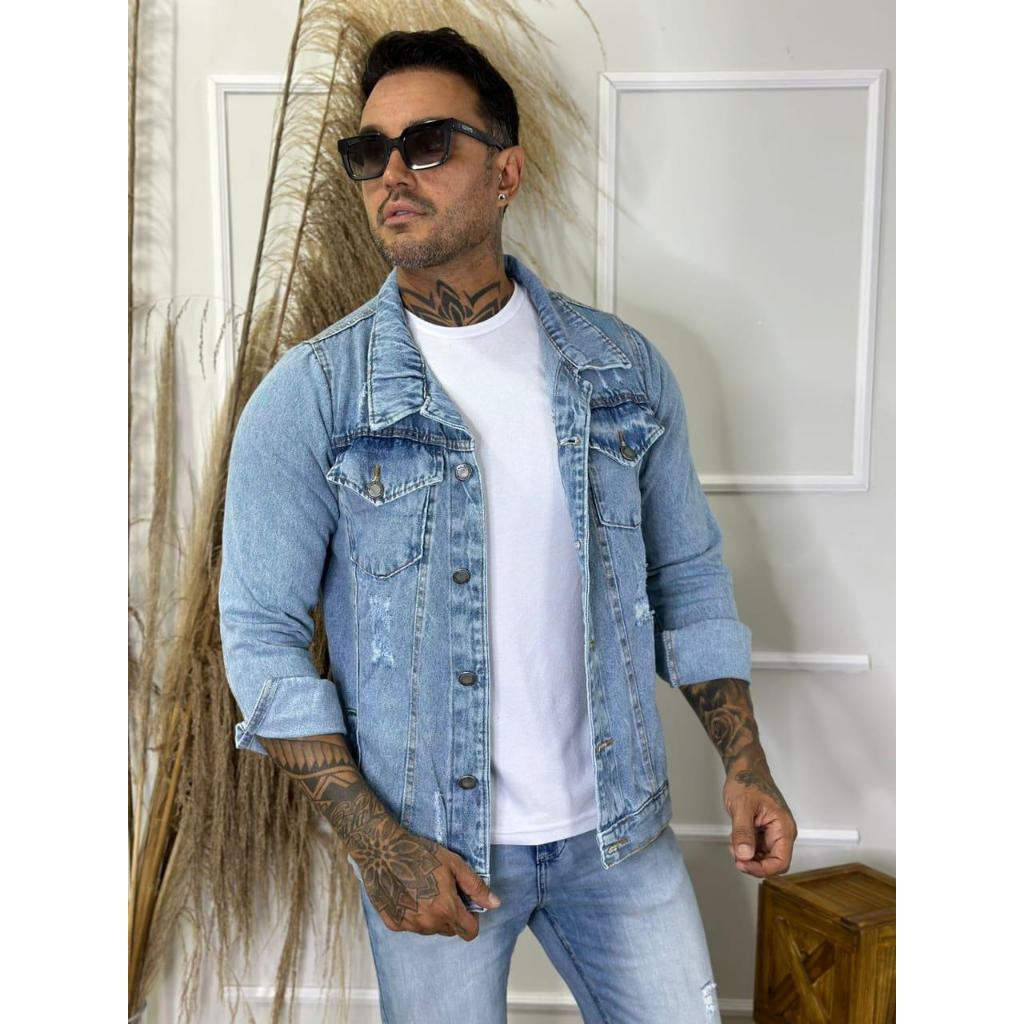 Jaqueta jeans masculina moda masculina jeans casual