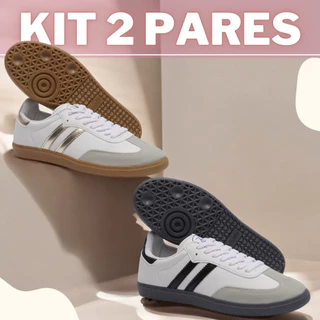 Kit 2 Pares Tênis Feminino Retrô Vintage Estiloso e Confortável Promoção!