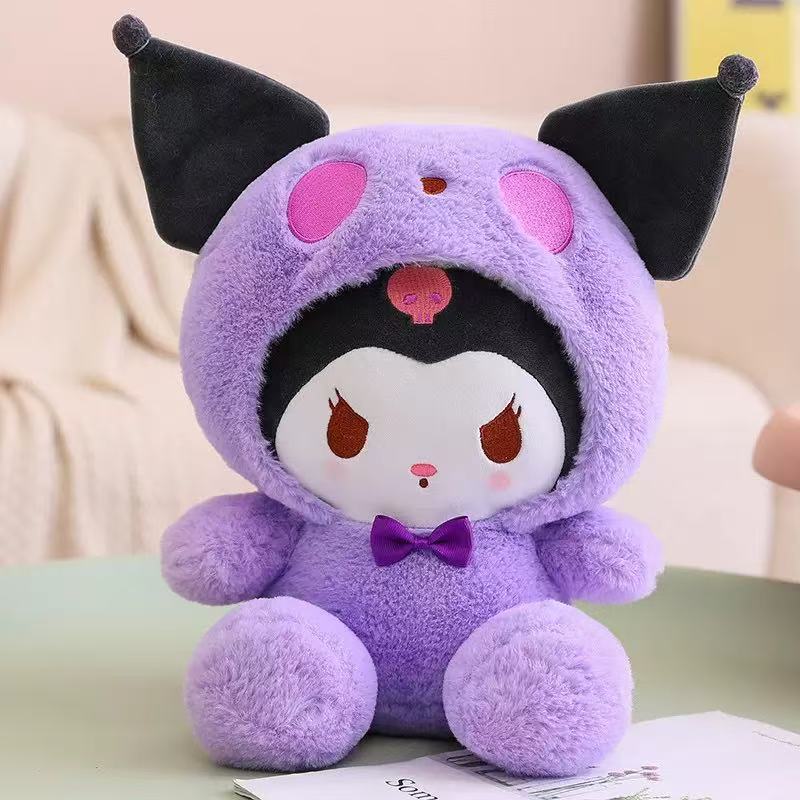 Boneca de pelúcia fofa 25cm Kuromi Sanrio Antialérgico | Shopee Brasil