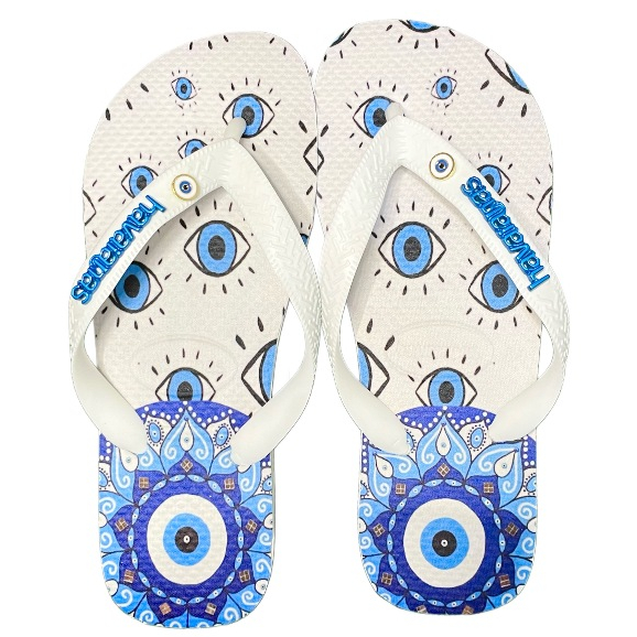 Chinelos Havaianas Original Personalizada Estampa Olho Grego + PINS e ...